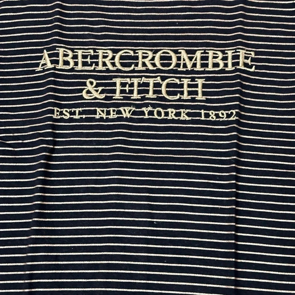 Abercrombie & Fitch Women Navy Blue Crew Neck stripe T-Shirt size XS - Picture 5 of 7